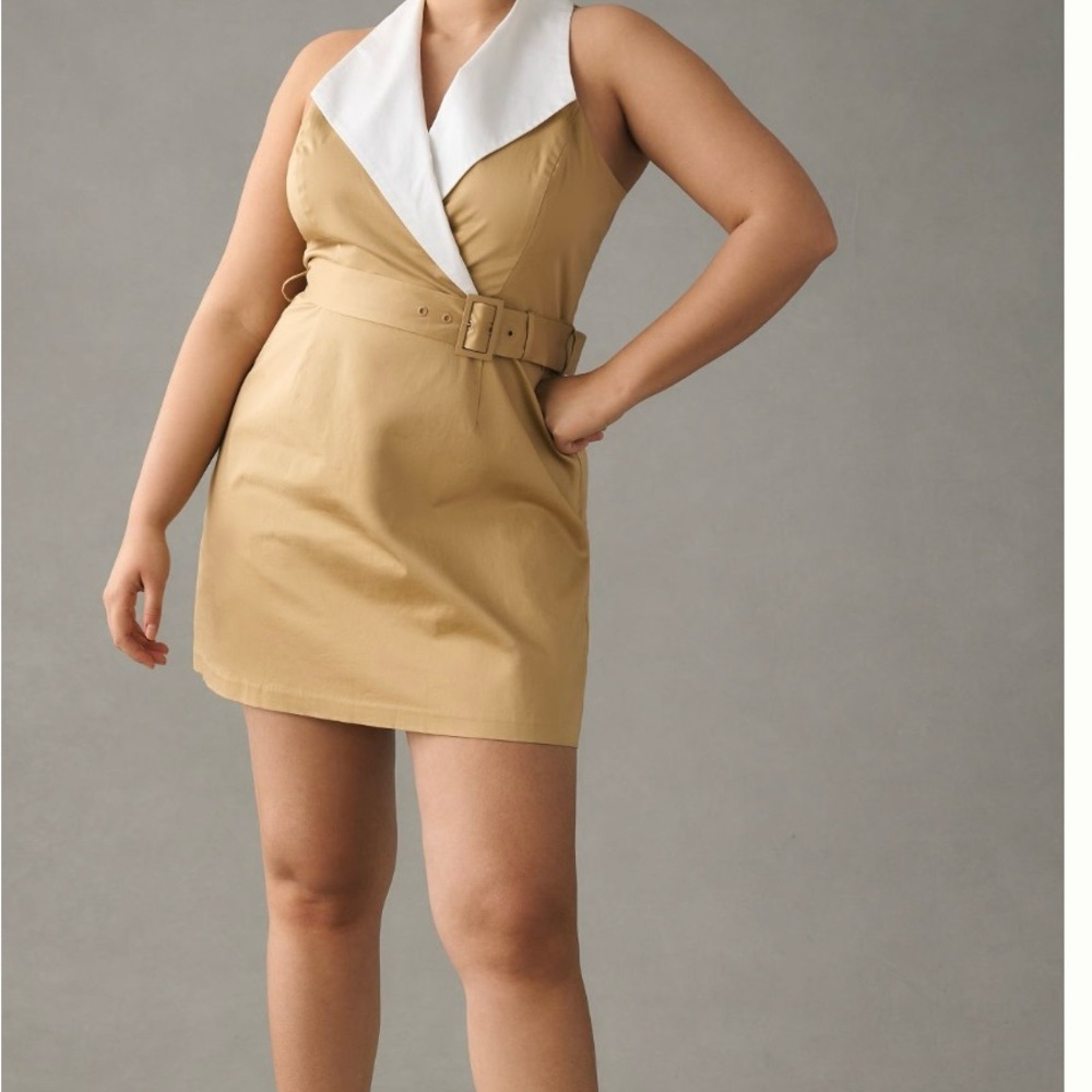 Hutch sleeveless colored dress in beige size 16w